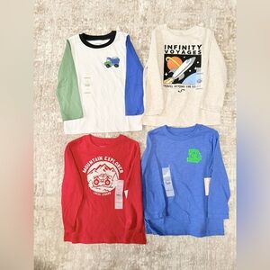 Garanimals Kids Long Sleeve Tees - Red, Blue, Green, Cream size 2T-NWT